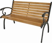 Kerti pad 123 x 54 x 77 cm, öntöttvas / fa
