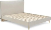 Bézs kárpitozott franciaágy ágyráccsal 160x200 cm Sary – Bobochic Paris
