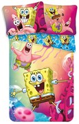 Egyszemélyes pamut gyerek ágyneműhuzat 140x200 cm Sponge Bob – Jerry Fabrics