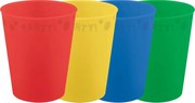 Színes Mixed micro prémium műanyag pohár szett 4 db-os 250 ml