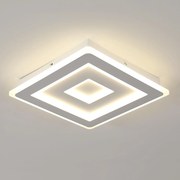 Lampa Sufitowa Plafon Led Biała Nowoczesna Do Salonu Kwadrat 4000K 52W 40CM