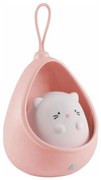 LED Gyermek Tájoló lámpa érzékelővel KITTY LED/0,5W/5V USB rózsaszín