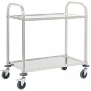 2 szintes rozsdamentes acél zsúrkocsi 95 x 45 x 83,5 cm