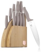 10 részes minőségi késkészlet bambusz állvánnyall Berlinger Haus Taupe Collection