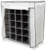 Shoes fekete-fehér textil cipőtartó állvány, 25 rekesz - Compactor