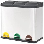 rozsdamentes acél lábpedálos szelektív szemeteskuka 54 L