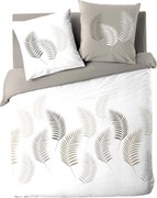 Fehér-szürkésbarna kétszemélyes hosszabbított pamut ágyneműhuzat 240x220 cm Goyave – douceur d'intérieur