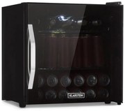 Klarstein Beersafe L Onyx, hűtőszekrény, E energiahatékonysági osztály, LED, fém rácsok, üvegajtó, fekete