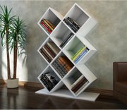 Könyvespolc KUMSAL 129x90 cm fehér