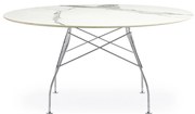 GLOSSY XXL étkezőasztal, többféle változatban - Kartell szín: Fehér / króm