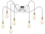 Csillár zsinóron MIROS 7xE27/60W/230V pók fekete/arany