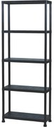 Műanyag polc, 5 szintes, 60 x 30 x 181 cm, 5 emelet