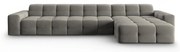 Szürke bársony sarokkanapé (jobb oldali) Kendal – Micadoni Home