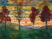 Reprodukció Four Trees, Egon Schiele