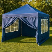 INSTENT BASIC Kerti pavilon 3 x 3 m kék + 4 oldalfal