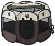 Hordozható kisállat kennel, 114 x 114 x 60 cm, barna