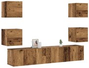 falra szerelhető TV szekrények 6 db régi fa fűrészelt fa