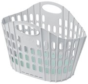 Flat Folding Laundry Basket szürke-zöld összecsukható szennyeskosár - Addis