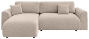 Bézs kinyitható sarokkanapé (variálható) Lorine – Ropez