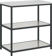 vidaXL Konyhai Tárolás polcokkal tárolóval Ezüst 60 x 50 x 92 cm Acél