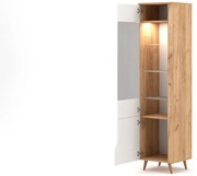 TUE 2 ajtós vitrin – arany/fehér színben, LED világítással