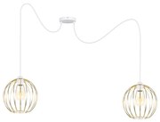 Csillár zsinóron MATT 2xE27/60W/230V pók fehér/arany