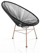 Fekete műrattan kerti fotel Numana – Tomasucci