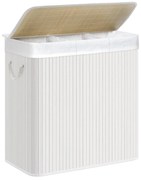 Bambusz kosár szennyestartó 3 rekeszes 3x50L, fehér