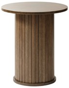 Kerek tárolóasztal tölgyfa dekorral ø 50 cm Nola – Unique Furniture