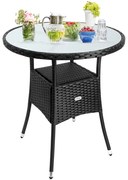 Deuba Rattan asztal Ø60 cm - fekete