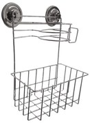 Fürdőszobai polc hajszárító tartóval WALLPO 33x24,5 cm, ezüstszínű