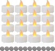 12x Led Gyertya Lámpa Mécses Utántöltő Láng Tealight Sárga Mécses