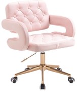 HR8403K Púderrózsaszín modern velúr szék arany lábbal