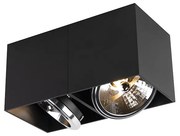 Design spotlámpa fekete téglalap alakú 2 lámpás - Box