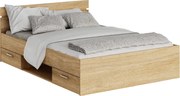Ágykeret, 140x200, sonoma tölgyfa, MICHIGAN NEW