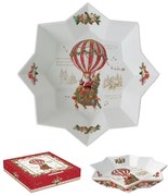 Karácsonyi porcelán csillag tál Christmas Memories