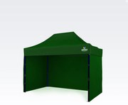 Gyorsan felállítható pavilon 2x3 m (3 fal): Acélos tartósság árusoknak - plusz 3 oldalfal - Zöld
