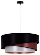 Duolla - Csillár zsinóron KOBO 1xE27/15W/230V átm. 45 cm fekete/Burgundi/ezüst