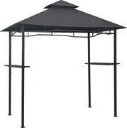 vidaXL antracitszürke acél grillpavilon 240 x 150 x 255 cm