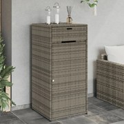 szürke polyrattan kerti tárolószekrény 55 x 55 x 111 cm