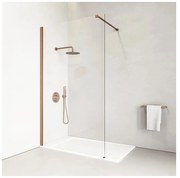Walk-in || Rose Gold zuhanyfal 80, 200cm, 8mm, NANO