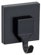 Fekete öntapadós műanyag akasztó szett 2 db-os Quadro – Wenko