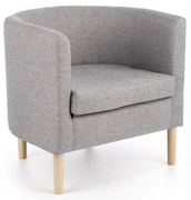 Clubby fotel, szürke / natúr fa