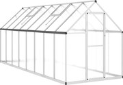 vidaXL ezüstszínű alumínium melegház alapvázzal 445x169x195 cm