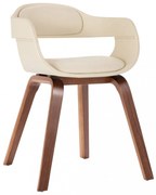 vidaXL hajlított fa és fehér műbőr étkezőszék