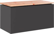 vidaXL Kerti pad Fekete 80 x 40 x 43 cm Acél