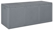 szürke PP rattan kerti tárolóláda 270 L
