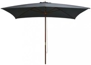 antracitszürke kültéri napernyő farúddal 200 x 300 cm