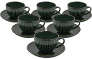 Linea kerámia csésze alátéttel 6 db-os szett 210 ml, zöld
