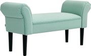 HOMCOM Ágy Pad, Kárpitott Pad, Ülő Pad, Előszobai Pad a Hálószobába, Maximum 130 kg teherbírás, Vitorlavászon, Zöld, 102 x 36 x 51 cm | Aosom